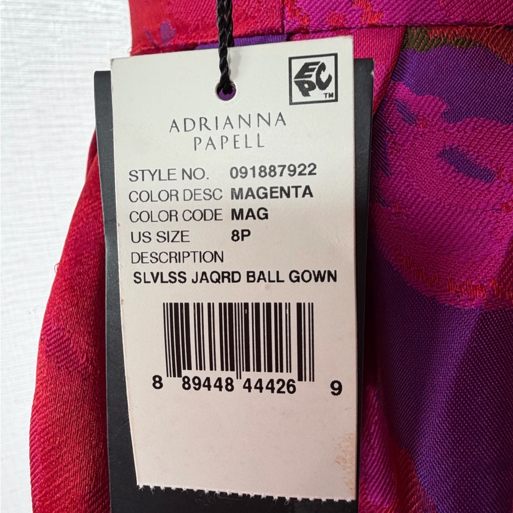 Adrianna Papell Sleeveless Floral Maxi Gown in Fuchsia and Purple - Picture 5 of 5